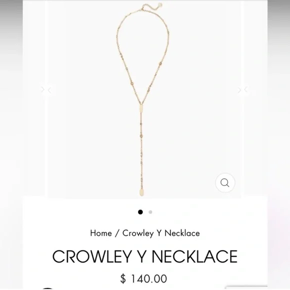 Kendra Scott Gold Lariat Crowley Necklace NWT - Picture 7 of 7